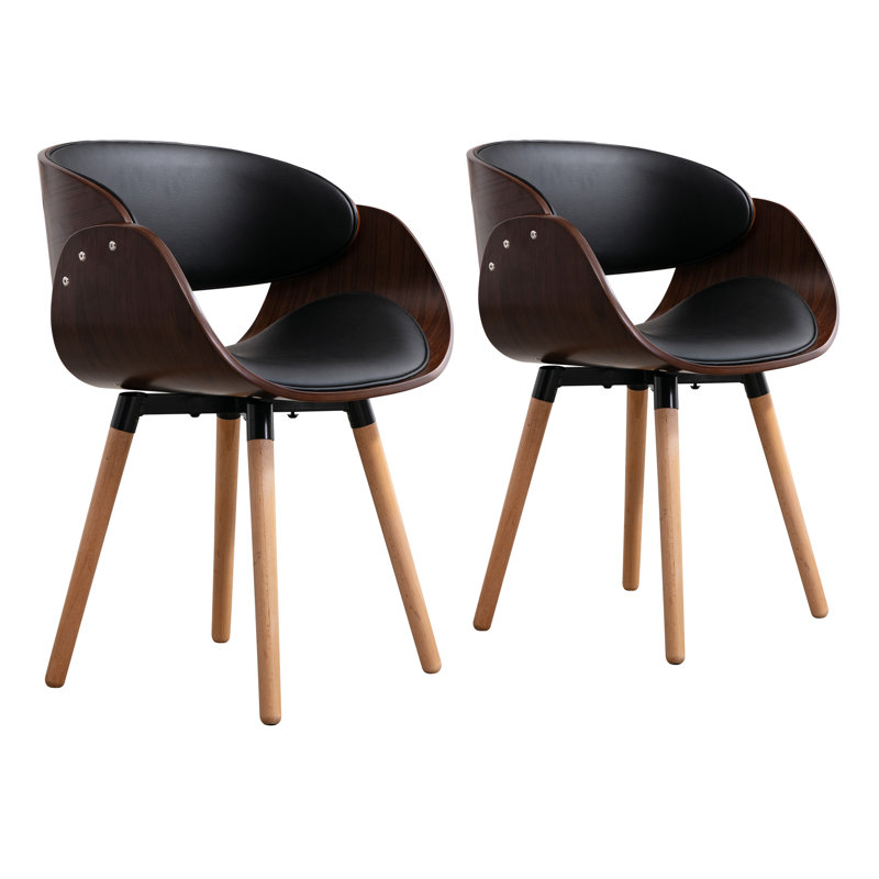 Chaise d'appoint Caydince, Similicuir noir