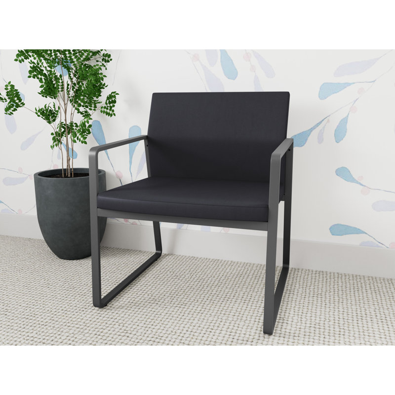 Chaise d'invité surdimensionnée Gansett, Anthracite, Vinyle noir Patriot Plus