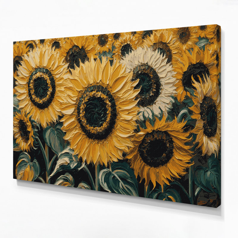 Art mural sur toile Botanical Sunflowers, H 11 po x l 14 po