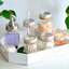 Ensemble de 6 accessoires de salle de bain en verre, accessoires de salle de bain en pot Mason transparent, pots d'apothicaire, porte-brosse à dents, distributeur de pompe à savon en lotion