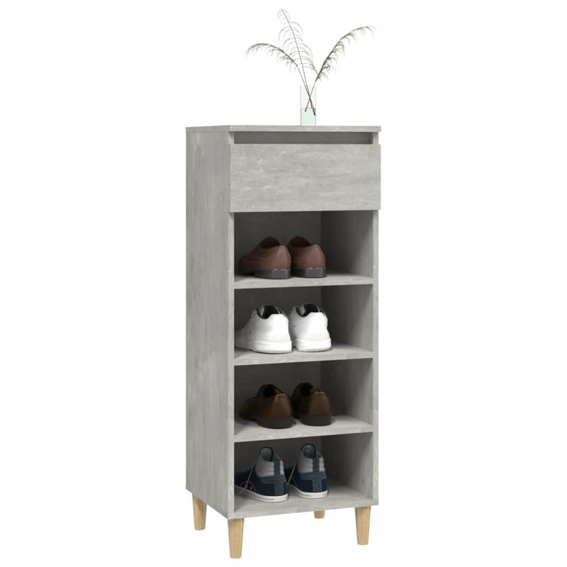  Armoire à chaussures en bois d'ingénierie, Gris béton