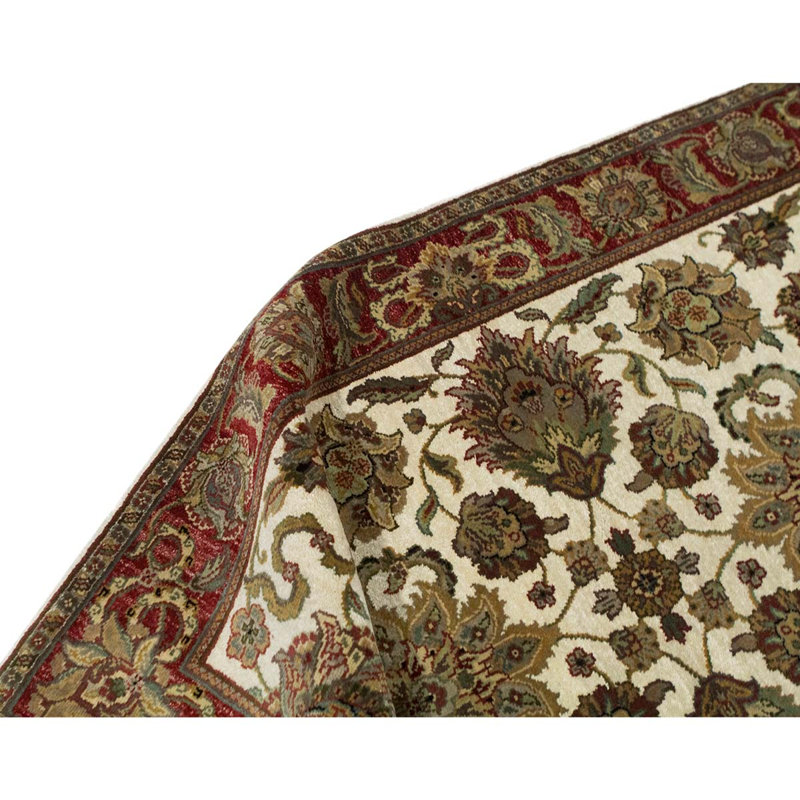Hand Woven Silk and Wool Oriental Area Rug
