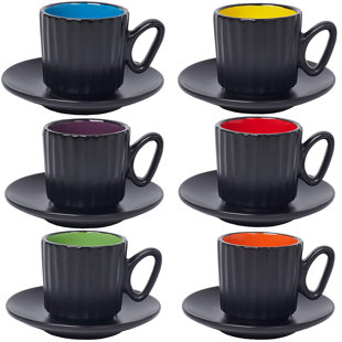 Bruntmor Coffee Mug Set Set of 6 Large-Sized 16 Ounce Ceramic Coffee Mugs Restaurant