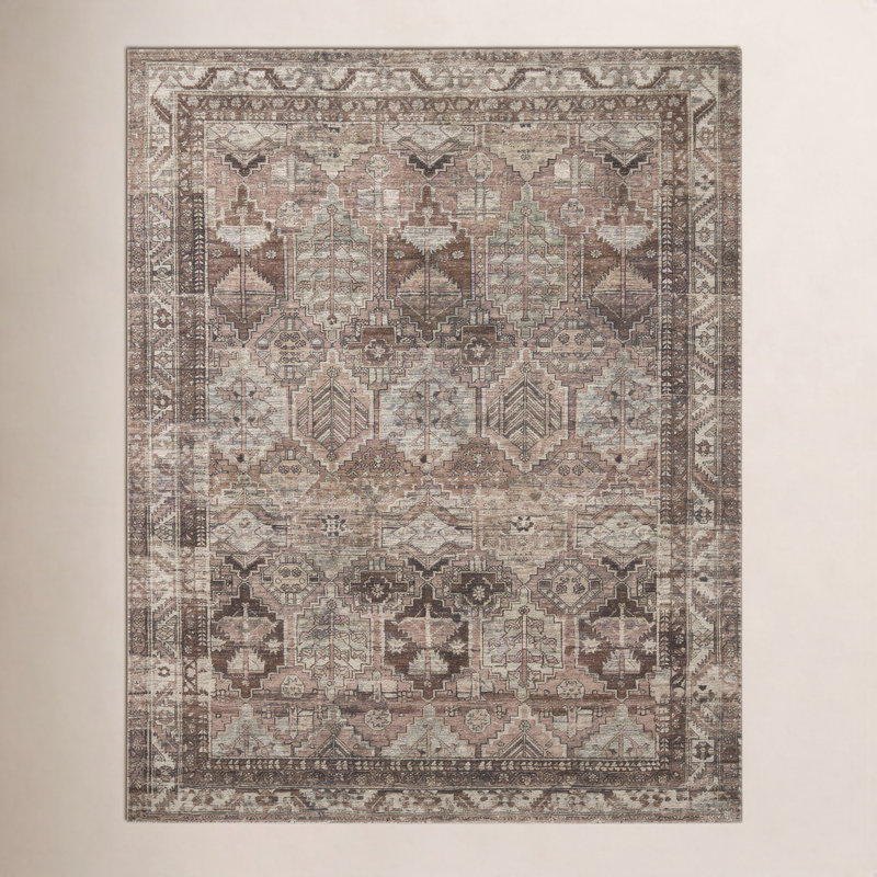 Tapis oriental argile / sauge Billie, Rectangle 6 pi x 9 pi