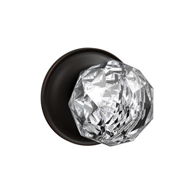 Bravura 926-0 Crystal Passage Knob on Traditional Round Rose in Oil Rubbed Bronze