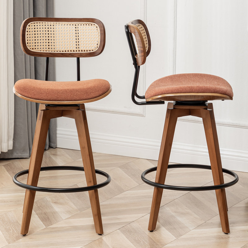 Sirine 66.8cm Swivel Bar Stool, Orange