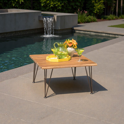INDUSTRIAL WOOD AND METAL COFFEE TABLE