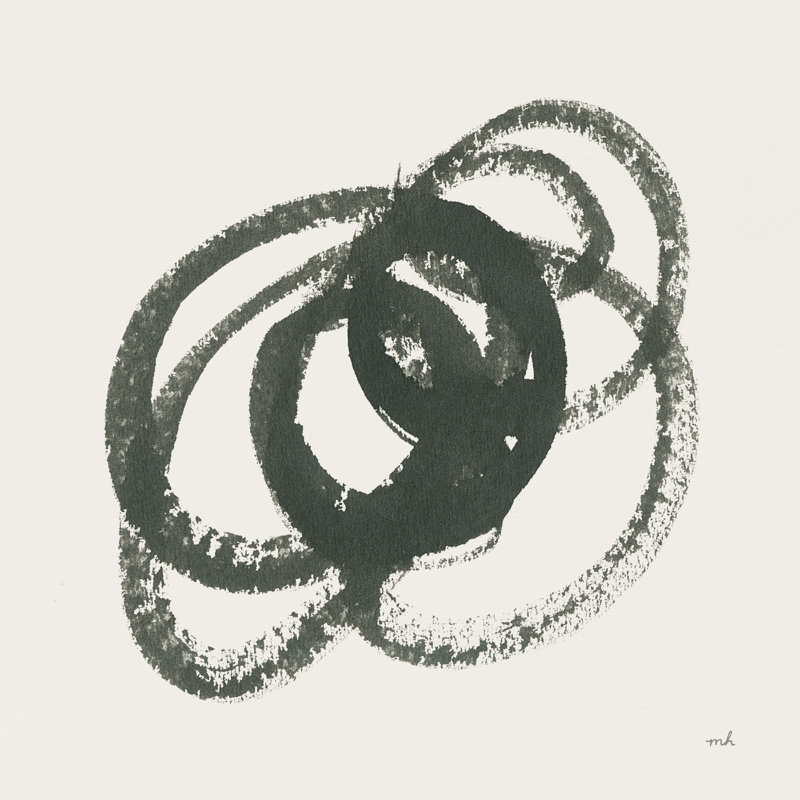 Scribbly Black IV by Moira Hershey - Wrapped Canvas Print, 20" H x 20" W, Walnut Framed Paper, Yes