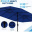 Parasols de patio à double face de 15 pieds avec base incluse, parasol de table de billard extérieur rectangulaire, protection contre les rayons UV, parasols de marché extérieurs pour terrasse de jardin près de la piscine-260801900
