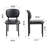 Set of 2 Beren Upholsterd Fabric Dining Chair with Iron Legs-1783507056