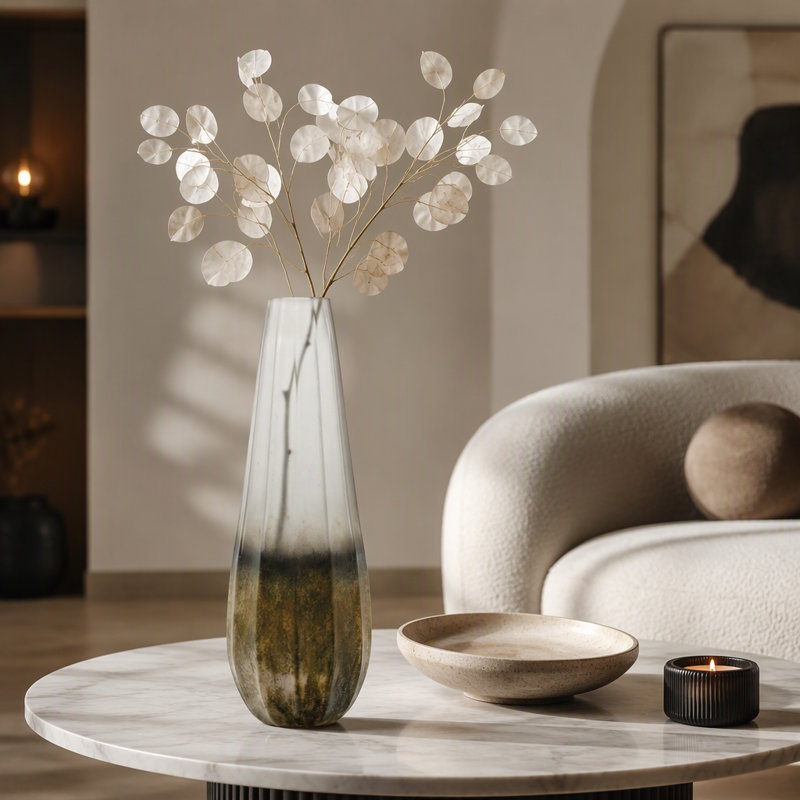 Vase en verre givré D6.8x20