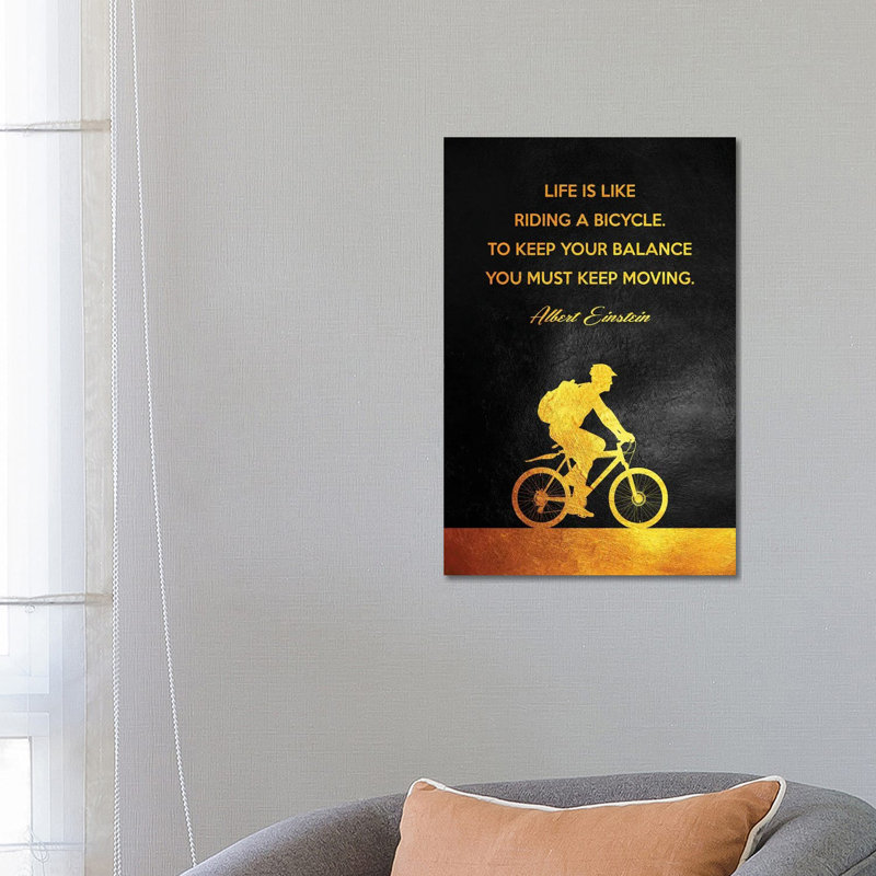 Albert Einstein - Keep Moving by Adrian Baldovino - Wrapped Canvas Print, 66.04 cm H x 45.72 cm W x 3.175 cm D