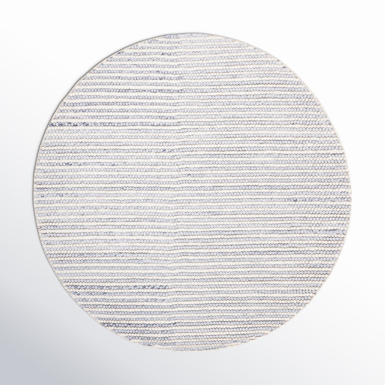 Cleodora Dots Handmade Area Rug in Ivory/Blue