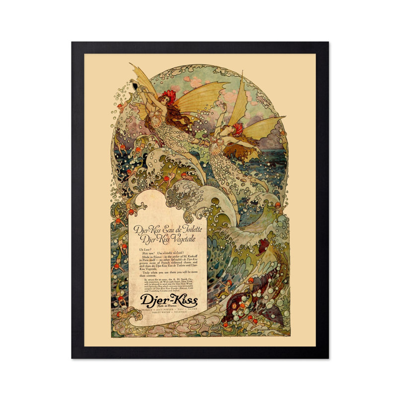 Fée de plage, Cadre noir, Affiche, H 11 po x l 14 po