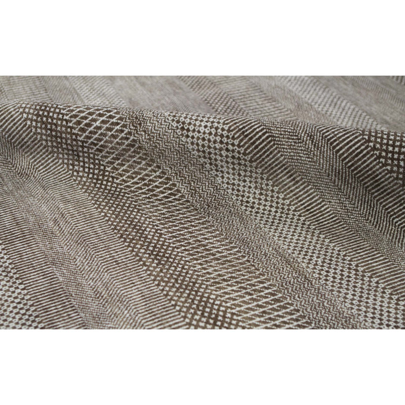 Tapis brun et argent noué à la main de haute qualité