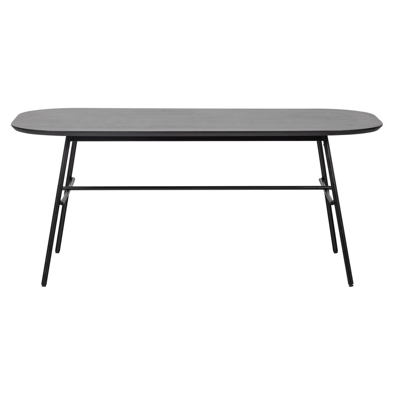 Jarelle Mango Rectangular Wood Top Dining Table with Iron Base