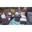 Lark Manor™ 7 Pieces Patio Furniture Set with Swivel Chairs, Rattan Wicker Rocking Glide Chairs with 44" Propane Gas Fire Pit Table Conversation Set-798072077