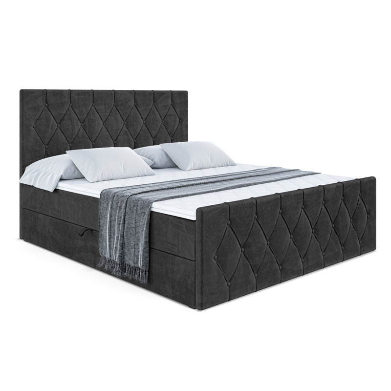 Sabna Divan Bed Set, 140 x 200cm, Black