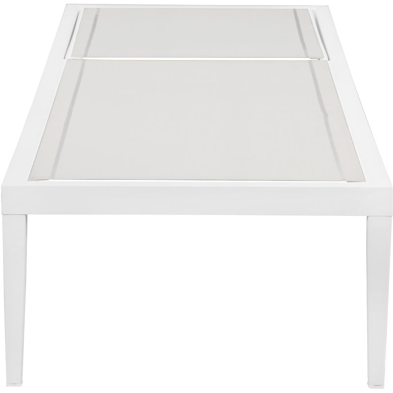 Nizuc Contemporary White Aluminum Mesh Outdoor Chaise Lounge