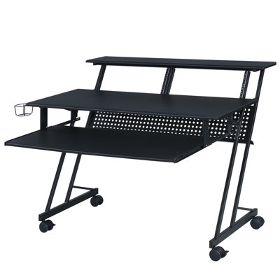 Black Music Recording Studio Desk With Keyboard Tray