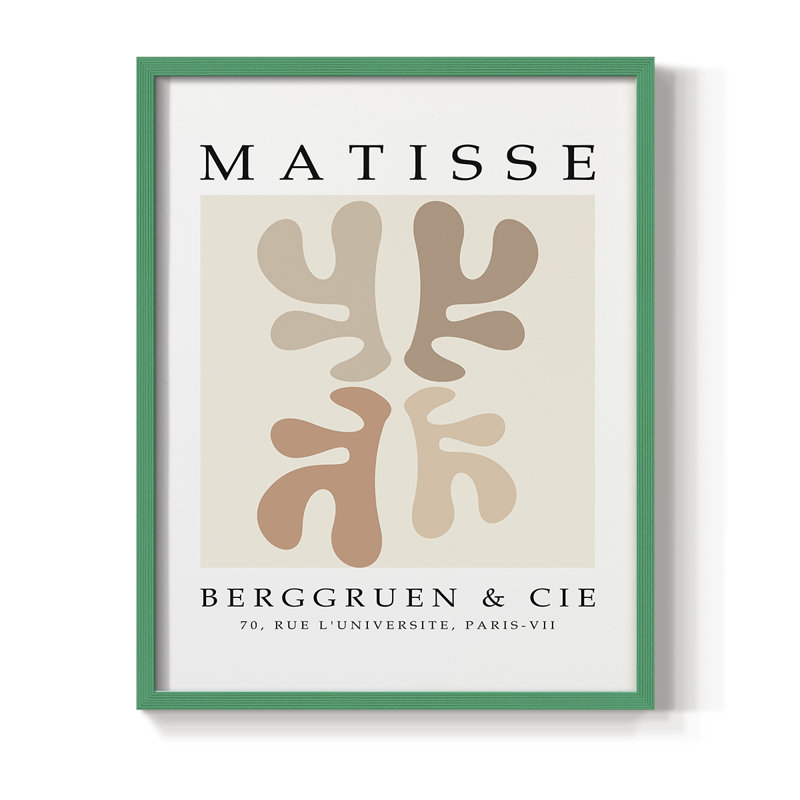 Matisse CECXLV III, reproduction d'art encadrée - bois massif, Vert, H 10 po x l 8 po