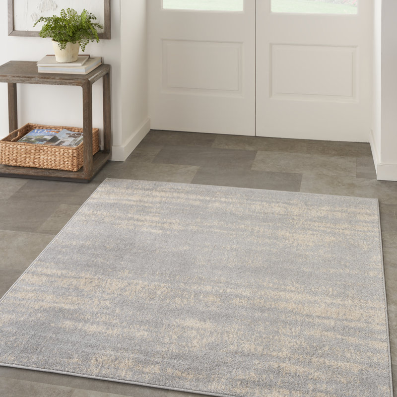 Tapis intérieur / extérieur gris Nourison Essentials, Carré 5 pi
