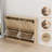 Fluted Shoe Cabinet with 4 Flip Drawers, Narrow Wooden Shoe Organizer with Adjustable Shelves for Entryway-1553353694