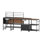Ensemble de bureau modulaire d'extérieur 4 pièces avec évier en acier inoxydable, structure en aluminium noir et roulettes mobiles
