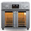 Four grille-pain à convection et à double porte PlumChef 26QT, 1700 W, 14 préréglages, multi-fonctions 7-en-1 (cuire, rôtir, griller, rôtir, déshydrater et décongeler), acier inoxydable, argenté