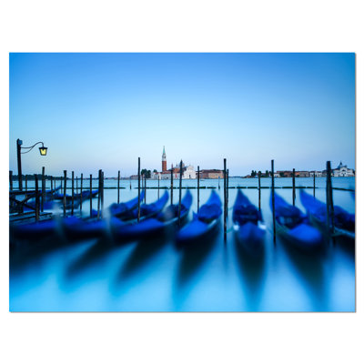 " Venice Gondolas At Blue Sunset "