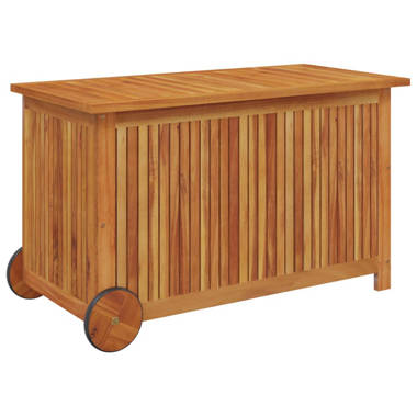 Gymax Acacia Wood Deck Box 47 Gallon Garden Backyard Storage Bench  Container 