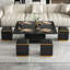 Table basse à plateau relevable avec 4 tabourets de rangement, table basse moderne avec plateau pliable, table basse réglable multifonctionnelle pour le salon-654444465
