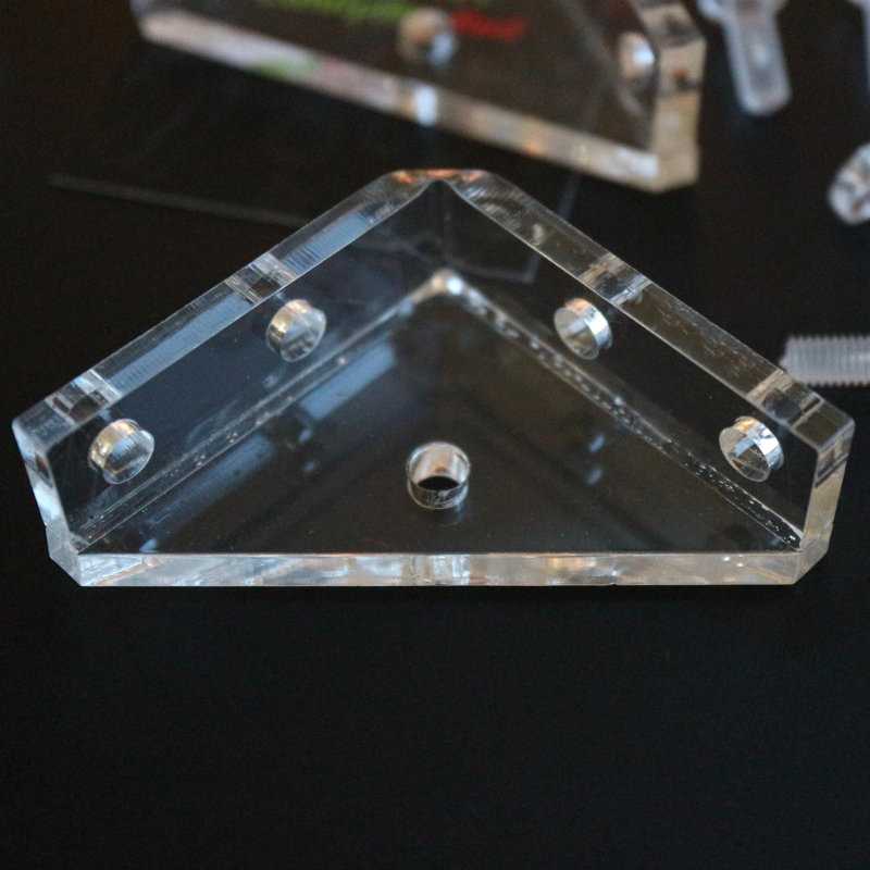 V3, 5mm thickness, Corner Brackets, Clear Transparent Perspex Acrylic + 20x M5 Bolts, Clear Right Angle Bracket, Corner