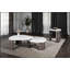Ensemble de table triangulaire 3 pièces de style contemporain avec motif en marbre, conception peu encombrante pour le salon principal