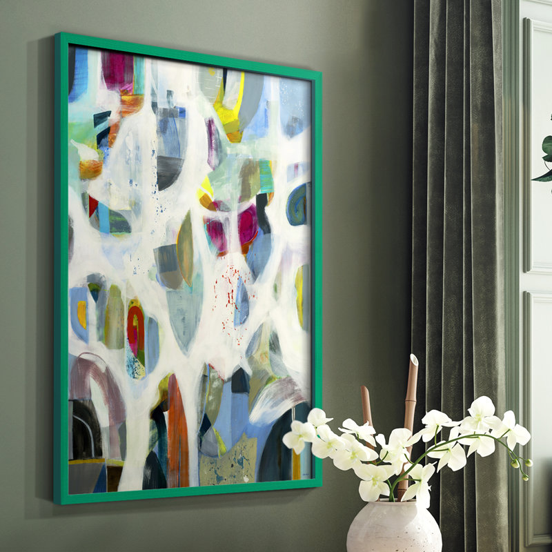 Interaction Framed Print - Solid Wood, Green, 10" H x 8" W