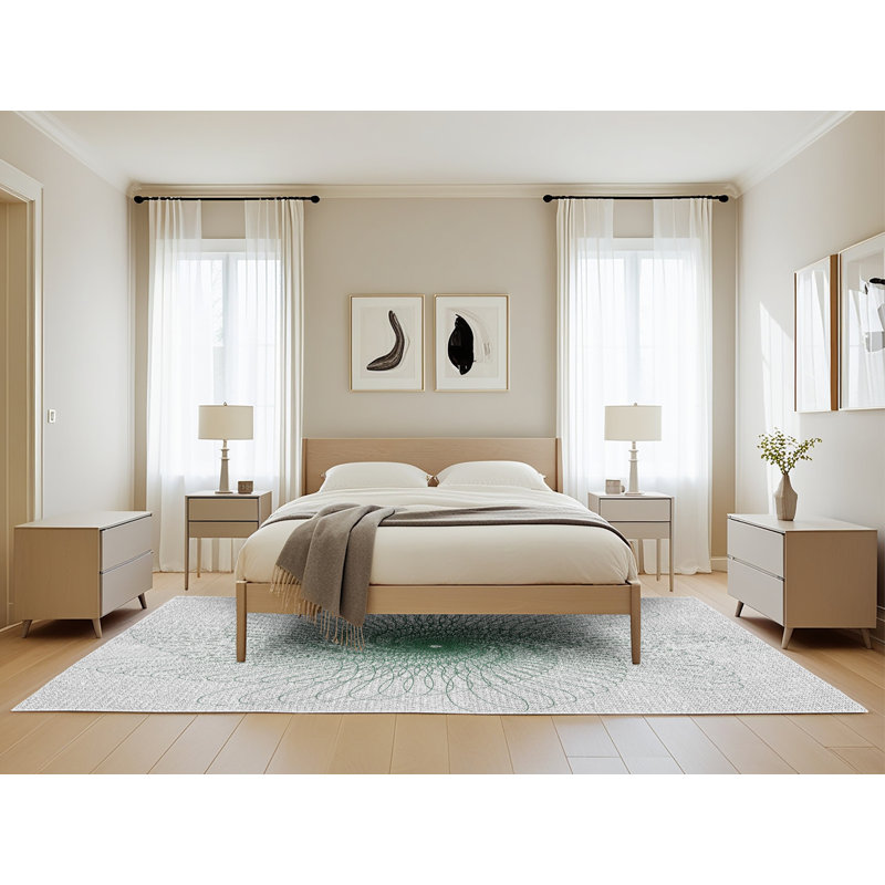 Tapis de zone verte à motif, Rectangle 5 pi x 8 pi