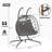 Wicker Rattan Patio Basket Egg Swing Chair with UV Resistant Cushions-925320615-925320665