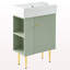 Meuble-lavabo vert 21,6 po, armoire combinée, meuble de rangement pour salle de bain, lavabo simple en céramique, rangement à gauche-147244234