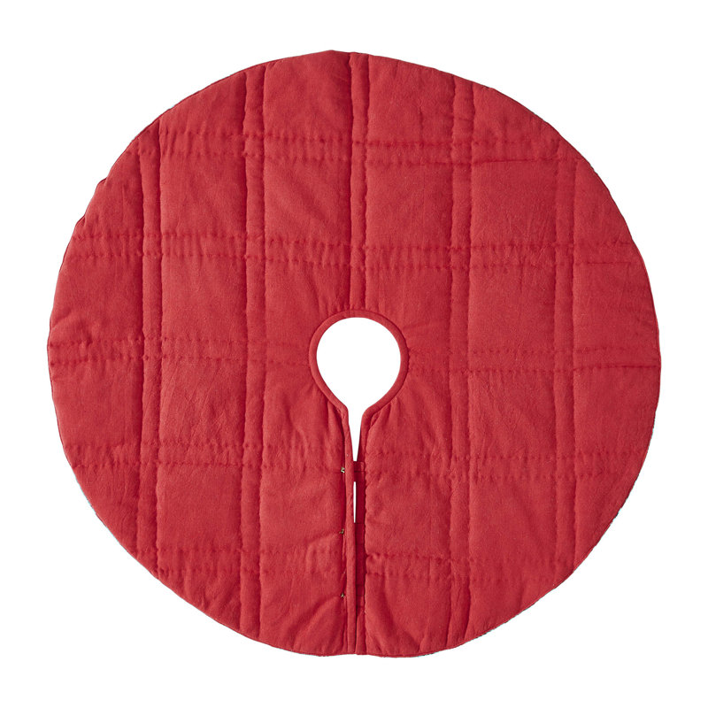 Classic Red and White Plaid Cotton Tree Skirt 36"