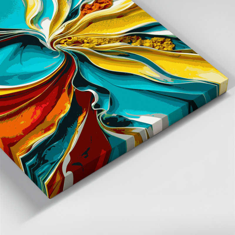 «Watercolor Abstract 74», art mural sur toile brune, H 32 po x l 32 po