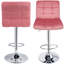 Tabouret de bar carré réglable en velours-1229048311
