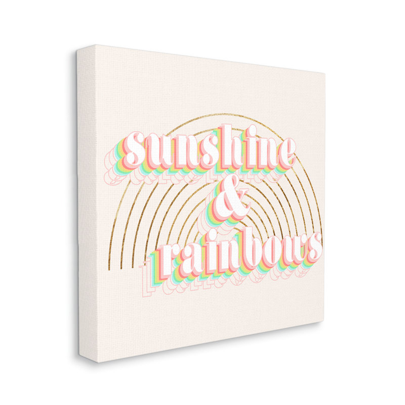 Sunshine And Rainbows, H 36 po x l 36 po x P 1,5 po, Toile tendue