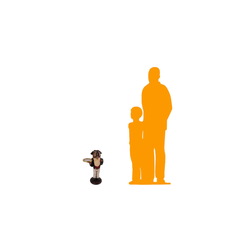 Small Bulldog Boxer Butler Statue
