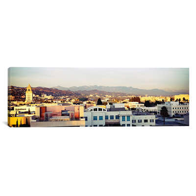 «San Gabriel Mountains, Hollywood, City of Los Angeles, California», reproduction de photo sur toile