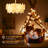 22" Indoor Gold Floral Glass Ceiling Fan with Light Kit, Remote Control, 7 Reversible Blades, DC Motor for Bedroom, Dining Room, Study，Living Room-1248157972