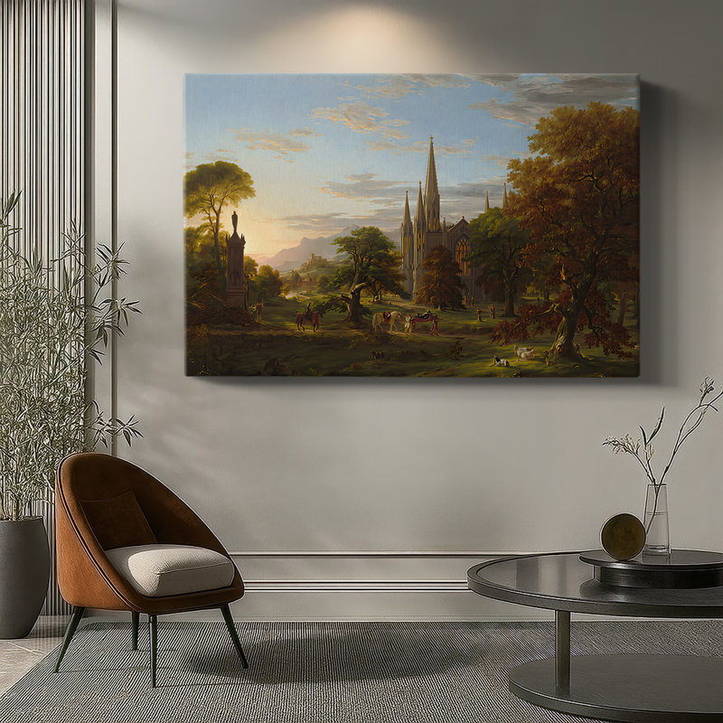 Le départ-Thomas Cole-Gallery, toile tendue-1837, 18 x 27
