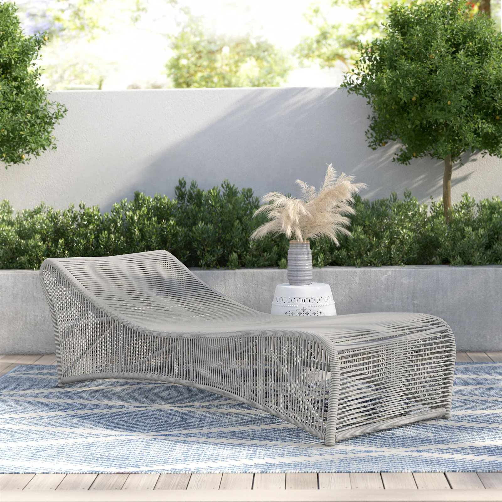 Renfri 77" Patio Chaise Lounge, Gray