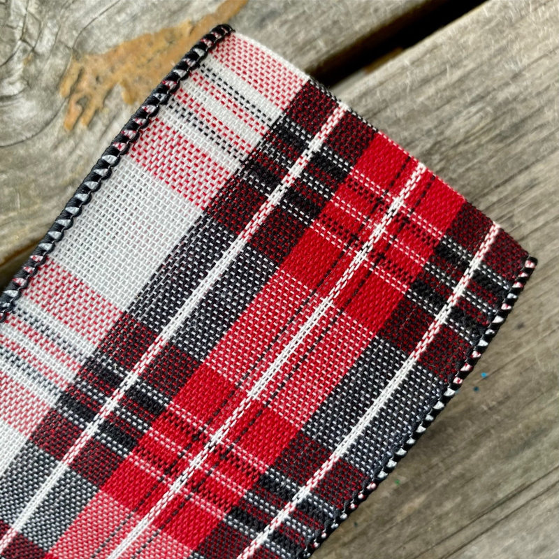 4'' Plaid Fabric Shatterproof Ribbon