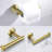 Gold Sus304 Stainless Steel 3 Bathroom Hardware. Rust- Bath Shower . Includes Towel Bar, Toilet Paper Holder, Robe Hook. Contemporary Design With Scratch- Finish. Simple Installation Included-38823500