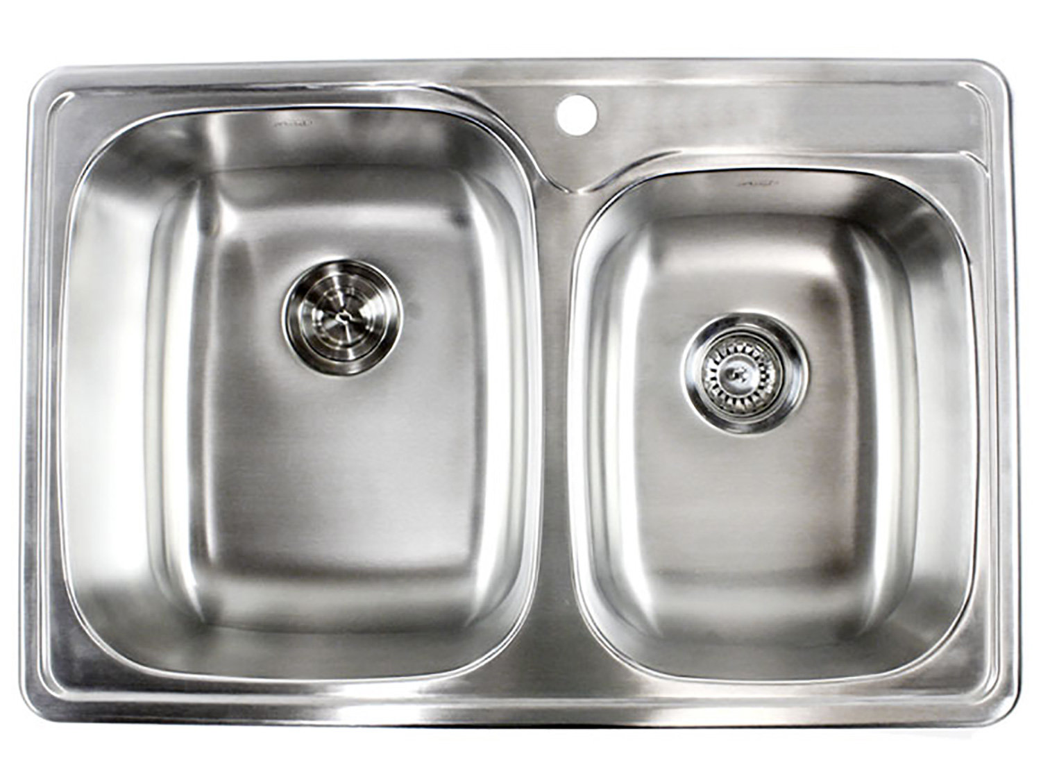 eModern Decor Topmount 33" x 22" Double Basin Drop-In Kitchen Sink with Faucet Hole and Collapsible Silicone Colanders & Reviews | Wayfair